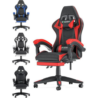 Ergonomic  Gaming Chair with Footrest Gamer Chairs Ergonomic with Lumbar Cushion Gaming Chair Height Adjustable Computer Chair