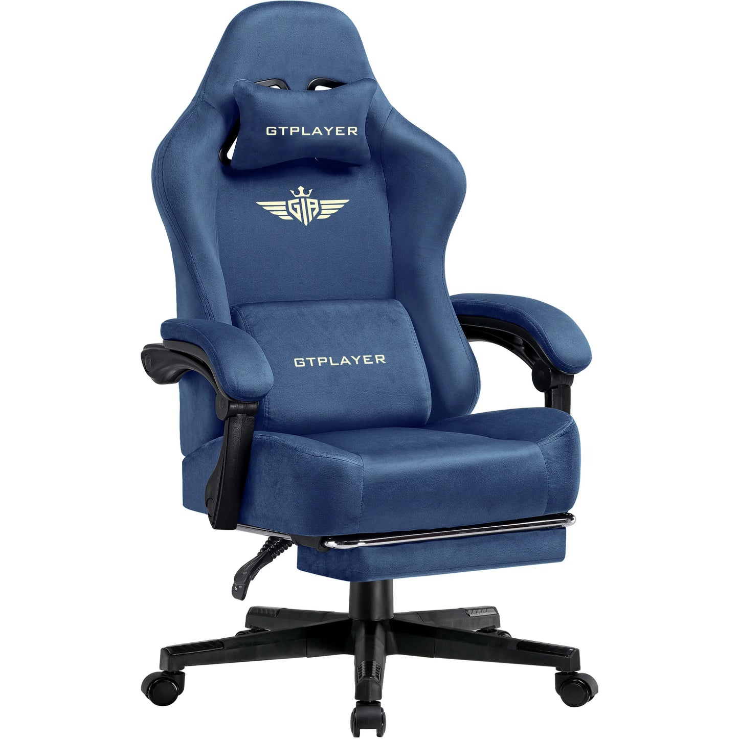 GTPLAYER Fabric Gaming Chair, Ergonomic Computer Chair with Footrest and Lumbar Support Height Adjustable Home Office Chair