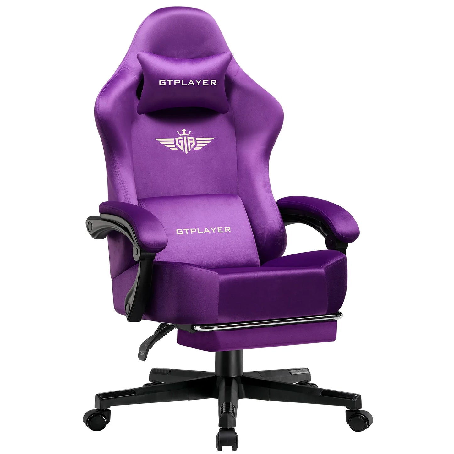 GTPLAYER Fabric Gaming Chair, Ergonomic Computer Chair with Footrest and Lumbar Support Height Adjustable Home Office Chair