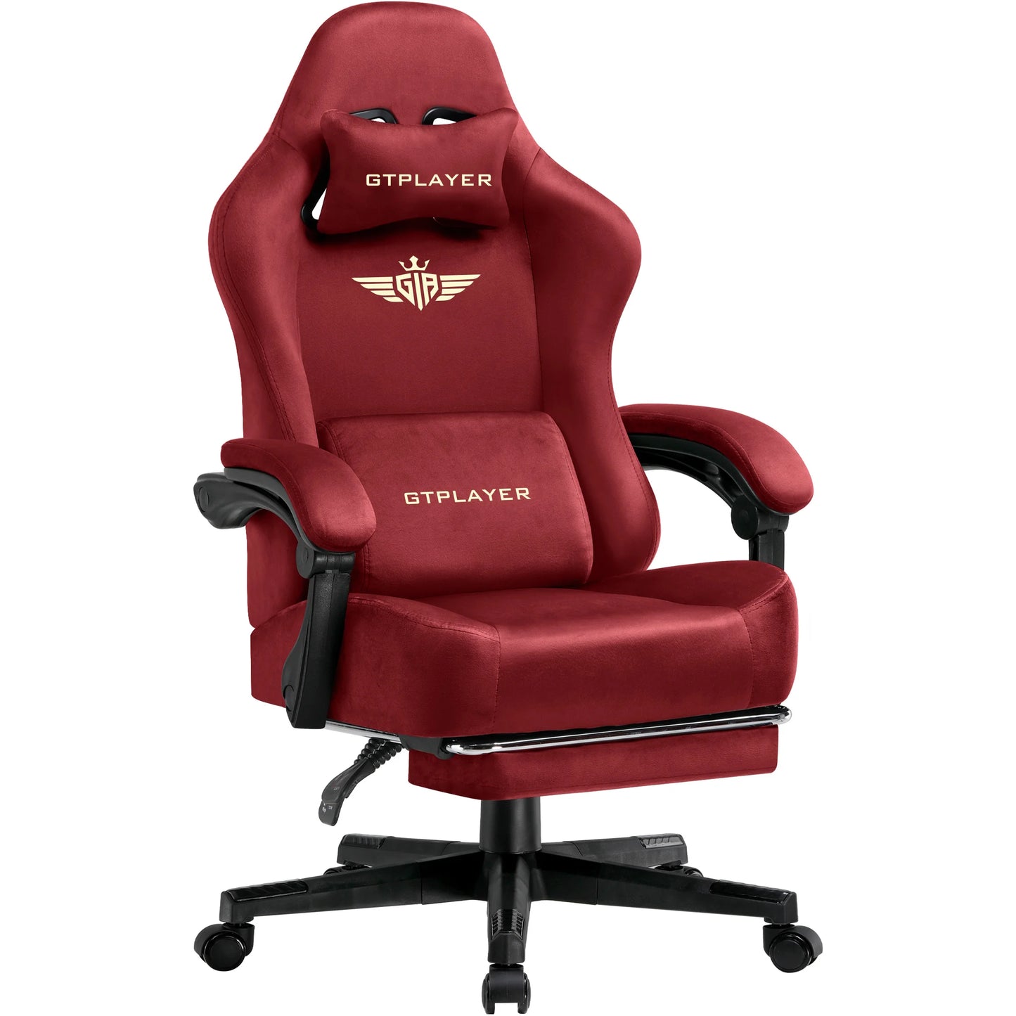 GTPLAYER Fabric Gaming Chair, Ergonomic Computer Chair with Footrest and Lumbar Support Height Adjustable Home Office Chair