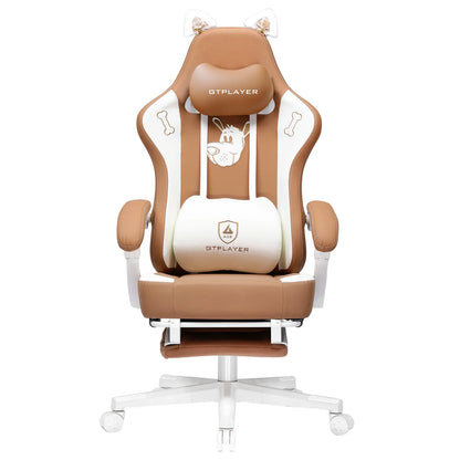 Gaming Chair Fabric, High Back Computer Chairs with Footrest for Adults Ergonomic Lumbar Support Height Adjustable Swivel PC Cha