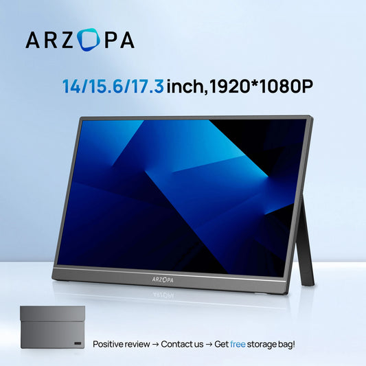 ARZOPA 14/15.6/17.3 Inch 1080P Mini Second Gaming Display Portable Monitor External Screen for MAC/Laptop/PC/Xbox/PS/Switch