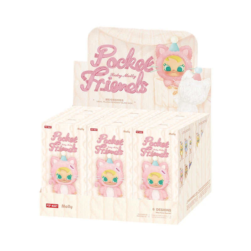 POP MART Baby Molly Pocket Friends Series-Vinyl Plush Pendant Blind Box 1PC/6PCS