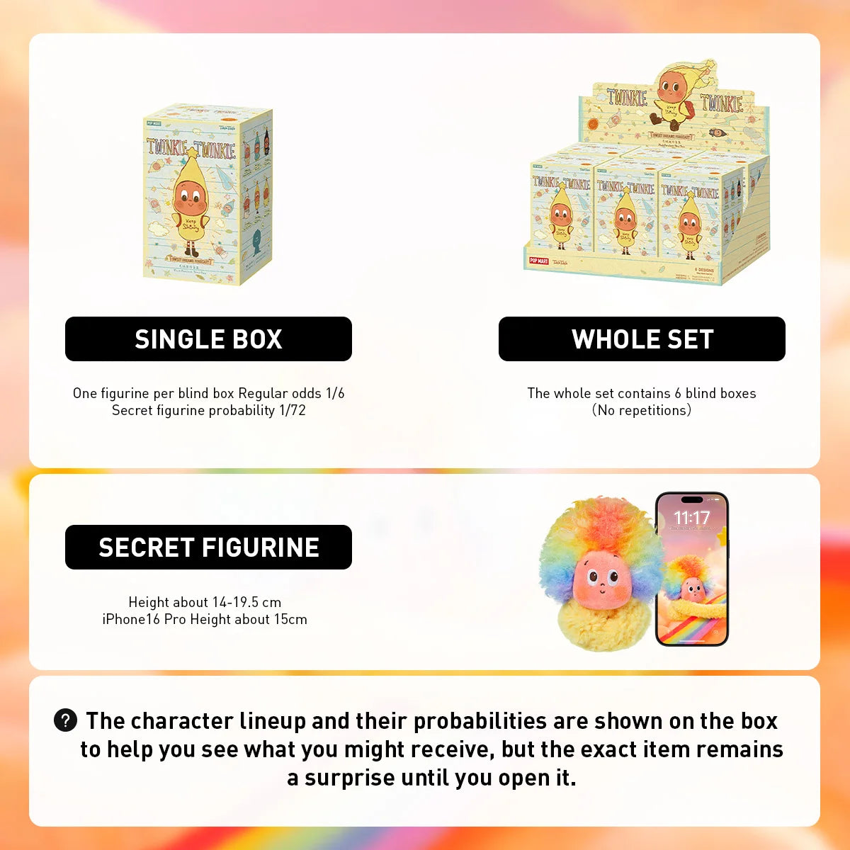 POP MART Twinkle Twinkle Sweet Dreams Forecast Series-Plush Pendant Blind Box 1PC/6PCS Mystery Box