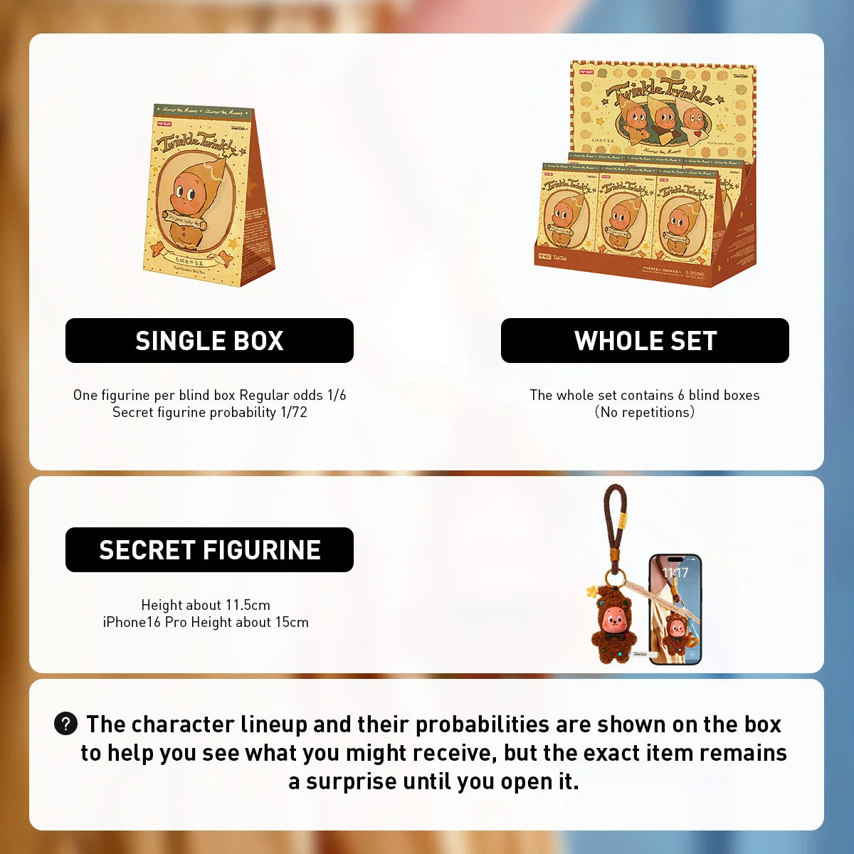 POP MART Twinkle Twinkle Savor the Monment Series-Fresh-Baked Mini Cookies Plush Pendant Blind Box 1/6PCS Collectable Figure